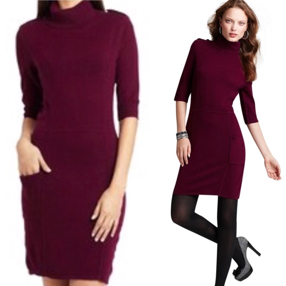 BCBGMAXAZRIA Mirabelle Sweater Dress in DEEP PORT